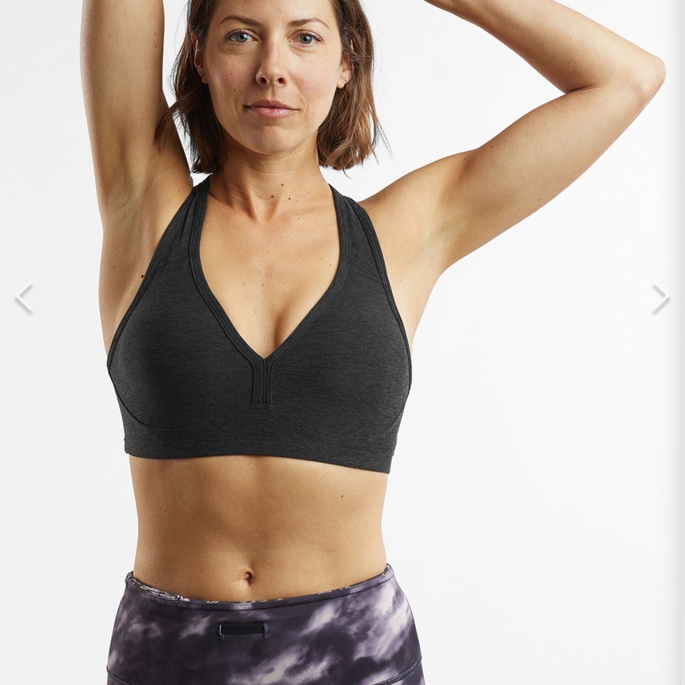 Beyond Yoga Spacedye Black/ dark grey  Racerback Sports Bra